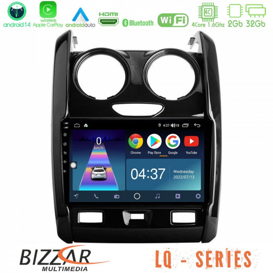 Bizzar LQ Series 4Core Android14 2+32GB Dacia Duster 2014-2018 Navigation Multimedia Tablet 9 Με Carplay - Android Auto Bizzar LQ Series 4Core Android14 2+32GB Dacia Duster 2014-2018 Navigation Multimedia Tablet 9 Με Carplay - Android Auto