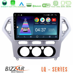 Bizzar LQ Series 4Core Android14 2+32GB Ford Mondeo 2007-2010 Manual A/C Navigation Multimedia Tablet 10 Με Carplay - Android Auto