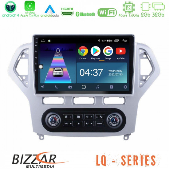 Bizzar LQ Series 4Core Android14 2+32GB Ford Mondeo 2007-2011 (Auto A/C) Navigation Multimedia Tablet 9 Με Carplay - Android Auto Bizzar LQ Series 4Core Android14 2+32GB Ford Mondeo 2007-2011 (Auto A/C) Navigation Multimedia Tablet 9 Με Carplay - Android Auto