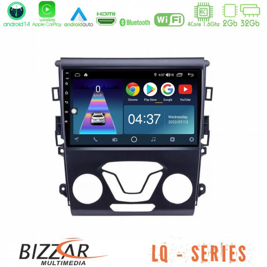 Bizzar LQ Series 4Core Android14 2+32GB Ford Mondeo 2014-2017 Navigation Multimedia Tablet 9 Με Carplay - Android Auto Bizzar LQ Series 4Core Android14 2+32GB Ford Mondeo 2014-2017 Navigation Multimedia Tablet 9 Με Carplay - Android Auto