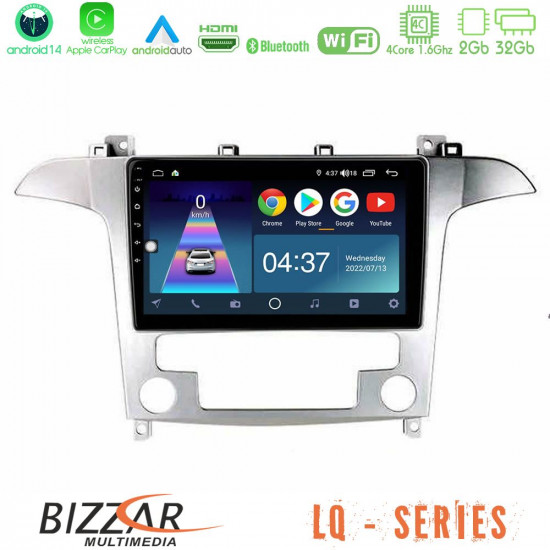 Bizzar LQ Series 4Core Android14 2+32GB Ford S-Max 2006-2012 Navigation Multimedia Tablet 9? Με Carplay - Android Auto Bizzar LQ Series 4Core Android14 2+32GB Ford S-Max 2006-2012 Navigation Multimedia Tablet 9? Με Carplay - Android Auto