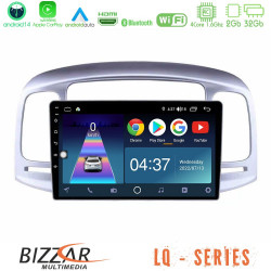 Bizzar LQ Series 4Core Android14 2+32GB Hyundai Accent 2006-2011 Navigation Multimedia Tablet 9 Με Carplay - Android Auto
