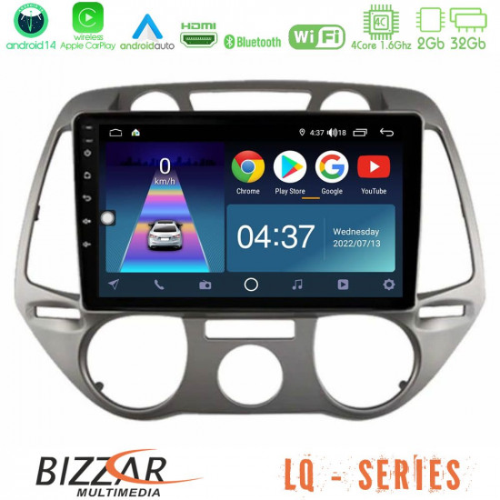 Bizzar LQ Series 4Core Android14 2+32GB Hyundai i20 2009-2012 Manual A/C Navigation Multimedia Tablet 9 Με Carplay - Android Auto Bizzar LQ Series 4Core Android14 2+32GB Hyundai i20 2009-2012 Manual A/C Navigation Multimedia Tablet 9 Με Carplay - Android Auto
