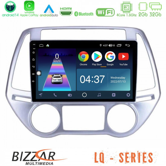Bizzar LQ Series 4Core Android14 2+32GB Hyundai i20 2012-2014 Navigation Multimedia Tablet 9 Με Carplay - Android Auto Bizzar LQ Series 4Core Android14 2+32GB Hyundai i20 2012-2014 Navigation Multimedia Tablet 9 Με Carplay - Android Auto