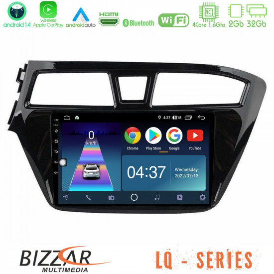 Bizzar LQ Series 4Core Android14 2+32GB Hyundai i20 2014-2018 Navigation Multimedia Tablet 9 Με Carplay - Android Auto Bizzar LQ Series 4Core Android14 2+32GB Hyundai i20 2014-2018 Navigation Multimedia Tablet 9 Με Carplay - Android Auto