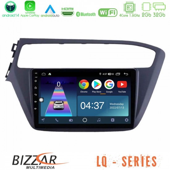 Bizzar LQ Series 4Core Android14 2+32GB Hyundai i20 2018-2020 Navigation Multimedia Tablet 9 Με Carplay - Android Auto