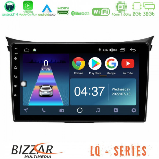 Bizzar LQ Series 4Core Android14 2+32GB Hyundai i30 2012-2017 Navigation Multimedia Tablet 9 Με Carplay - Android Auto