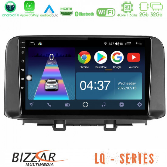 Bizzar LQ Series 4Core Android14 2+32GB Hyundai Kona 2018-2023 Navigation Multimedia Tablet 10 Με Carplay - Android Auto
