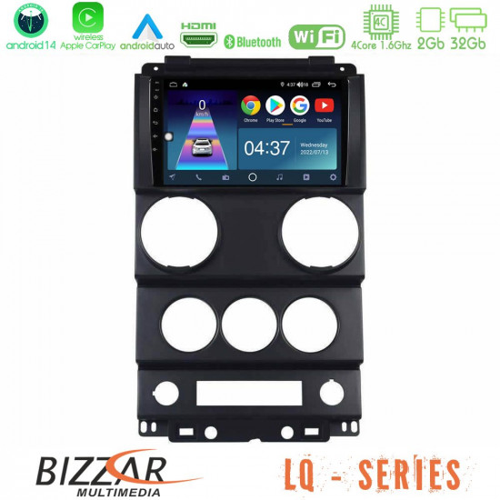 Bizzar LQ Series 4Core Android14 2+32GB Jeep Wrangler 2Door 2008-2010 Navigation Multimedia Tablet 9 Με Carplay - Android Auto Bizzar LQ Series 4Core Android14 2+32GB Jeep Wrangler 2Door 2008-2010 Navigation Multimedia Tablet 9 Με Carplay - Android Auto