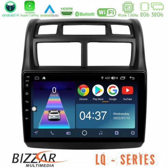 Bizzar LQ Series 4Core Android14 2+32GB Kia Sportage 2008-2011 Navigation Multimedia Tablet 9 Με Carplay - Android Auto Bizzar LQ Series 4Core Android14 2+32GB Kia Sportage 2008-2011 Navigation Multimedia Tablet 9 Με Carplay - Android Auto
