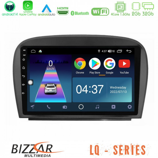 Bizzar LQ Series 4Core Android14 2+32GB Mercedes SL Class 2005-2011 Navigation Multimedia Tablet 9 Με Carplay - Android Auto Bizzar LQ Series 4Core Android14 2+32GB Mercedes SL Class 2005-2011 Navigation Multimedia Tablet 9 Με Carplay - Android Auto