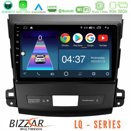 Bizzar LQ Series 4Core Android14 2+32GB Mitsubishi Outlander/Citroen C-Crosser/Peugeot 4007 Navigation Multimedia Tablet 9 Με Carplay - Android Auto Bizzar LQ Series 4Core Android14 2+32GB Mitsubishi Outlander/Citroen C-Crosser/Peugeot 4007 Navigation Multimedia Tablet 9 Με Carplay - Android Auto