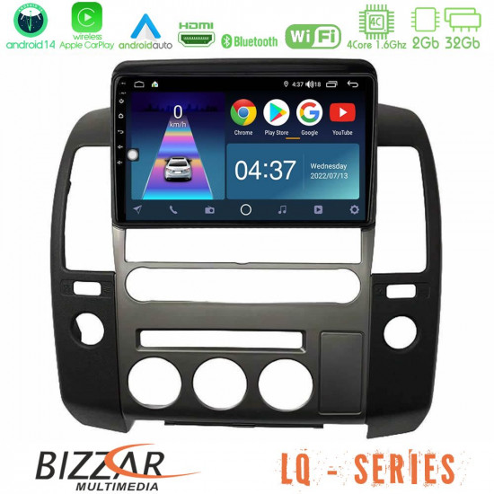 Bizzar LQ Series 4Core Android14 2+32GB  Nissan Navara D40 2006-2012 (με εργ.οθόνη) Navigation Multimedia Tablet 9 Με Carplay - Android Auto
