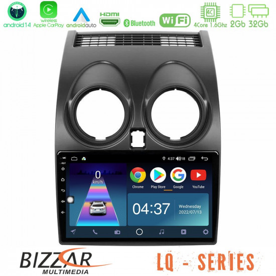 Bizzar LQ Series 4Core Android14 2+32GB Nissan Qashqai J10 Navigation Multimedia Tablet 9 Με Carplay - Android Auto Bizzar LQ Series 4Core Android14 2+32GB Nissan Qashqai J10 Navigation Multimedia Tablet 9 Με Carplay - Android Auto