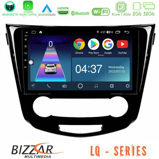 Bizzar LQ Series 4Core Android14 2+32GB Nissan Qashqai J11 (Manual A/C) Navigation Multimedia Tablet 10 Με Carplay - Android Auto Bizzar LQ Series 4Core Android14 2+32GB Nissan Qashqai J11 (Manual A/C) Navigation Multimedia Tablet 10 Με Carplay - Android Auto