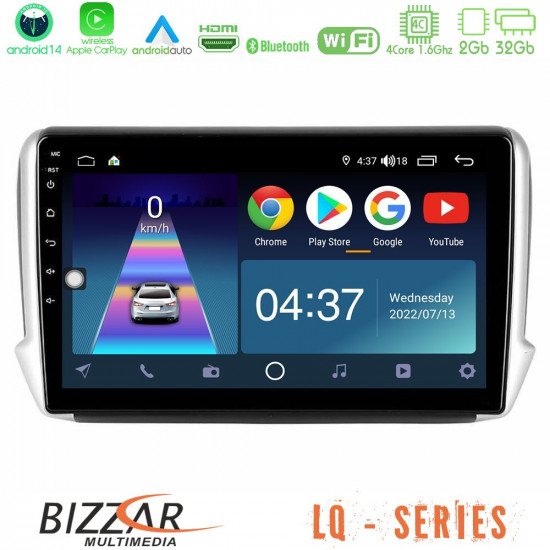 Bizzar LQ Series 4Core Android14 2+32GB Peugeot 208/2008 Navigation Multimedia Tablet 10 Με Carplay - Android Auto Bizzar LQ Series 4Core Android14 2+32GB Peugeot 208/2008 Navigation Multimedia Tablet 10 Με Carplay - Android Auto