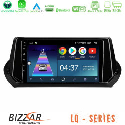 Bizzar LQ Series 4Core Android14 2+32GB Peugeot 208 2019-2023 Navigation Multimedia Tablet 9 Με Carplay - Android Auto