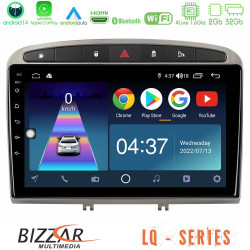 Bizzar LQ Series 4Core Android14 2+32GB Peugeot 308/RCZ Navigation Multimedia Tablet 9 (Ασημί Χρώμα) Με Carplay - Android Auto