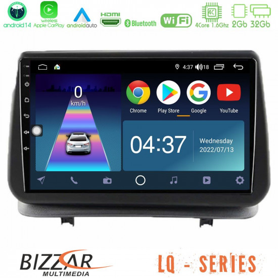Bizzar LQ Series 4Core Android14 2+32GB Renault Clio 2005-2012 Navigation Multimedia Tablet 9 Με Carplay - Android Auto Bizzar LQ Series 4Core Android14 2+32GB Renault Clio 2005-2012 Navigation Multimedia Tablet 9 Με Carplay - Android Auto
