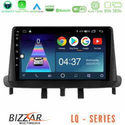 Bizzar LQ Series 4Core Android14 2+32GB Renault Megane 3 2009-2013 Navigation Multimedia Tablet 9 Με Carplay - Android Auto
