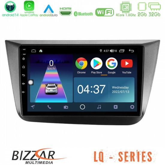 Bizzar LQ Series 4Core Android14 2+32GB Seat Altea 2004-2015 Navigation Multimedia Tablet 9 Με Carplay - Android Auto Bizzar LQ Series 4Core Android14 2+32GB Seat Altea 2004-2015 Navigation Multimedia Tablet 9 Με Carplay - Android Auto
