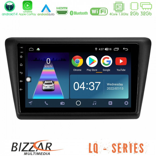 Bizzar LQ Series 4Core Android14 2+32GB Skoda Rapid 2013-2017 Navigation Multimedia Tablet 9 Με Carplay - Android Auto Bizzar LQ Series 4Core Android14 2+32GB Skoda Rapid 2013-2017 Navigation Multimedia Tablet 9 Με Carplay - Android Auto