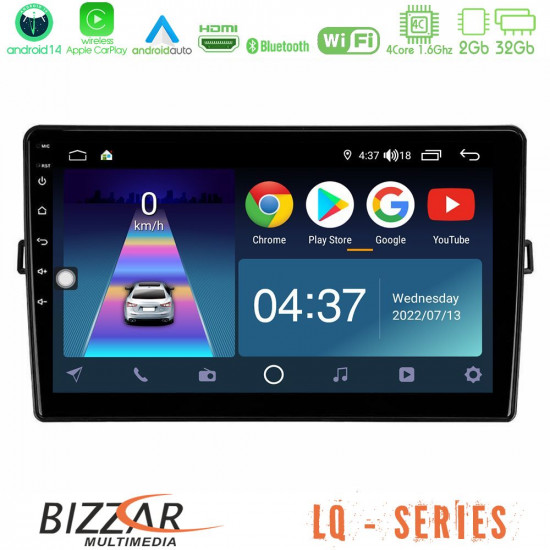 Bizzar LQ Series 4Core Android14 2+32GB Toyota Auris Navigation Multimedia Tablet 10 Με Carplay - Android Auto Bizzar LQ Series 4Core Android14 2+32GB Toyota Auris Navigation Multimedia Tablet 10 Με Carplay - Android Auto