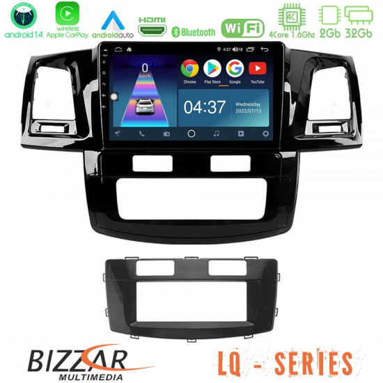 Bizzar LQ Series 4Core Android14 2+32GB Toyota Hilux 2007-2016 Navigation Multimedia Tablet 9 Με Carplay - Android Auto Bizzar LQ Series 4Core Android14 2+32GB Toyota Hilux 2007-2016 Navigation Multimedia Tablet 9 Με Carplay - Android Auto
