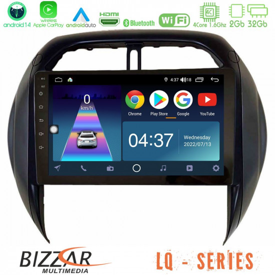 Bizzar LQ Series 4Core Android14 2+32GB Toyota RAV4 2001-2005 (Auto A/C) Navigation Multimedia Tablet 9 Με Carplay - Android Auto Bizzar LQ Series 4Core Android14 2+32GB Toyota RAV4 2001-2005 (Auto A/C) Navigation Multimedia Tablet 9 Με Carplay - Android Auto