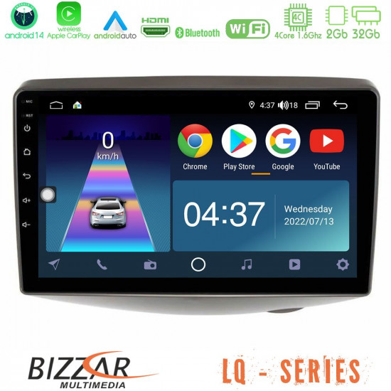 Bizzar LQ Series 4Core Android14 2+32GB Toyota Yaris 1999 - 2006 Navigation Multimedia Tablet 9 Με Carplay - Android Auto Bizzar LQ Series 4Core Android14 2+32GB Toyota Yaris 1999 - 2006 Navigation Multimedia Tablet 9 Με Carplay - Android Auto