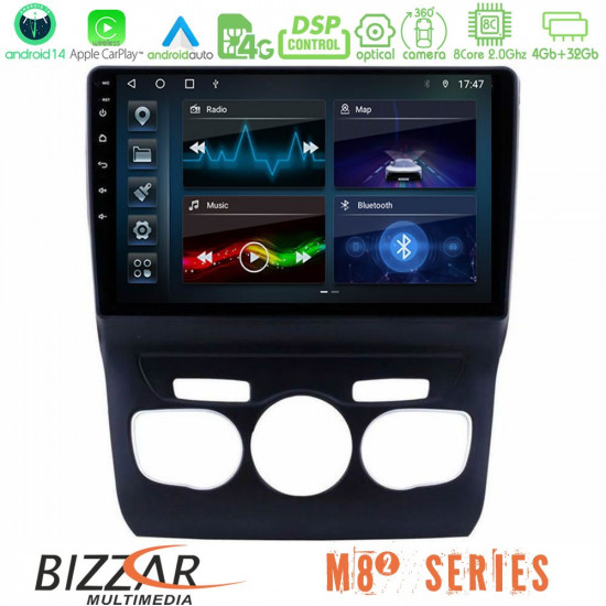 Bizzar M8² Series 8Core Android14 4+32GB Citroen C4L Navigation Multimedia Tablet 10 Με Carplay - Android Auto Bizzar M8² Series 8Core Android14 4+32GB Citroen C4L Navigation Multimedia Tablet 10 Με Carplay - Android Auto
