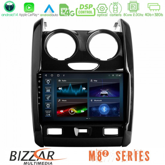 Bizzar M8² Series 8Core Android14 4+32GB Dacia Duster 2014-2018 Navigation Multimedia Tablet 9 Με Carplay - Android Auto Bizzar M8² Series 8Core Android14 4+32GB Dacia Duster 2014-2018 Navigation Multimedia Tablet 9 Με Carplay - Android Auto
