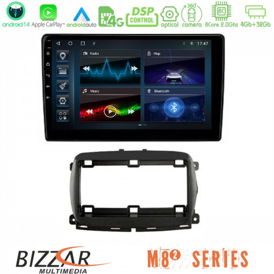 Bizzar M8² Series 8Core Android14 4+32GB Fiat 500 2016> Navigation Multimedia Tablet 9 Με Carplay - Android Auto Bizzar M8² Series 8Core Android14 4+32GB Fiat 500 2016> Navigation Multimedia Tablet 9 Με Carplay - Android Auto