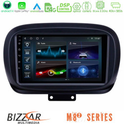 Bizzar M8² Series 8Core Android14 4+32GB  Fiat 500X Navigation Multimedia Tablet 9 Με Carplay - Android Auto
