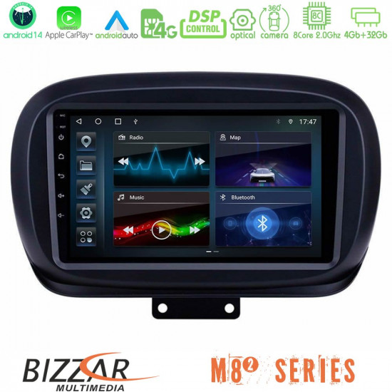 Bizzar M8² Series 8Core Android14 4+32GB Fiat 500X Navigation Multimedia Tablet 9 Με Carplay - Android Auto Bizzar M8² Series 8Core Android14 4+32GB Fiat 500X Navigation Multimedia Tablet 9 Με Carplay - Android Auto