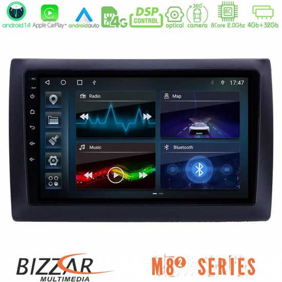 Bizzar M8² Series 8Core Android14 4+32GB Fiat Stilo Navigation Multimedia Tablet 9 Με Carplay - Android Auto Bizzar M8² Series 8Core Android14 4+32GB Fiat Stilo Navigation Multimedia Tablet 9 Με Carplay - Android Auto