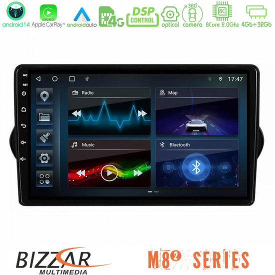 Bizzar M8² Series 8Core Android14 4+32GB Fiat Tipo 2015-2022 (Hatchback) Navigation Multimedia Tablet 9 Με Carplay - Android Auto Bizzar M8² Series 8Core Android14 4+32GB Fiat Tipo 2015-2022 (Hatchback) Navigation Multimedia Tablet 9 Με Carplay - Android Auto