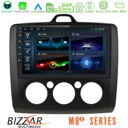 Bizzar M8² Series 8Core Android14 4+32GB  Ford Focus Manual AC Navigation Multimedia Tablet 9 (Μαύρο Χρώμα) Με Carplay - Android Auto