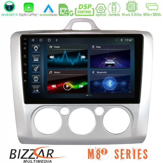 Bizzar M8² Series 8Core Android14 4+32GB  Ford Focus Manual AC Navigation Multimedia Tablet 9 Με Carplay - Android Auto