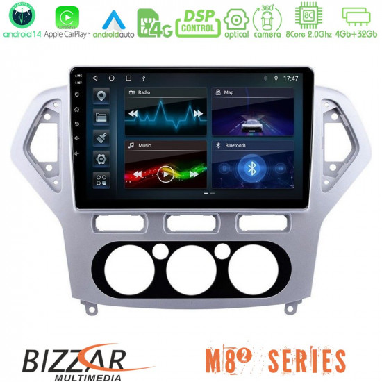 Bizzar M8² Series 8Core Android14 4+32GB Ford Mondeo 2007-2010 Manual A/C Navigation Multimedia Tablet 10 Με Carplay - Android Auto Bizzar M8² Series 8Core Android14 4+32GB Ford Mondeo 2007-2010 Manual A/C Navigation Multimedia Tablet 10 Με Carplay - Android Auto