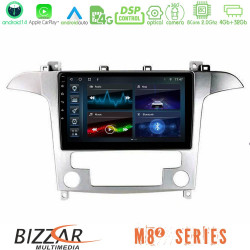 Bizzar M8² Series 8Core Android14 4+32GB  Ford S-Max 2006-2012 Navigation Multimedia Tablet 9? Με Carplay - Android Auto