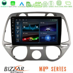 Bizzar M8² Series 8Core Android14 4+32GB  Hyundai i20 2009-2012 Manual A/C Navigation Multimedia Tablet 9 Με Carplay - Android Auto
