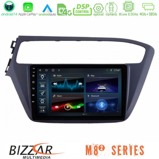 Bizzar M8² Series 8Core Android14 4+32GB  Hyundai i20 2018-2020 Navigation Multimedia Tablet 9 Με Carplay - Android Auto