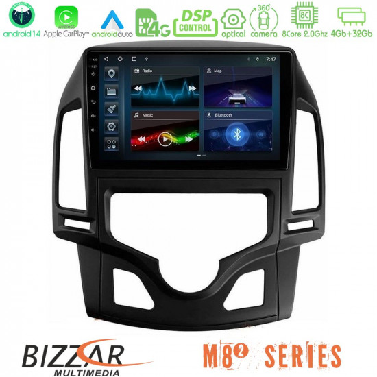 Bizzar M8² Series 8Core Android14 4+32GB  Hyundai i30 2007-2012 Auto A/C Navigation Multimedia Tablet 9 Με Carplay - Android Auto