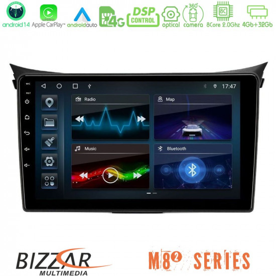 Bizzar M8² Series 8Core Android14 4+32GB Hyundai i30 2012-2017 Navigation Multimedia Tablet 9 Με Carplay - Android Auto Bizzar M8² Series 8Core Android14 4+32GB Hyundai i30 2012-2017 Navigation Multimedia Tablet 9 Με Carplay - Android Auto