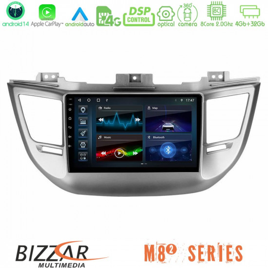 Bizzar M8² Series 8Core Android14 4+32GB Hyundai Tucson 2015-2018 Navigation Multimedia Tablet 9 Με Carplay - Android Auto Bizzar M8² Series 8Core Android14 4+32GB Hyundai Tucson 2015-2018 Navigation Multimedia Tablet 9 Με Carplay - Android Auto