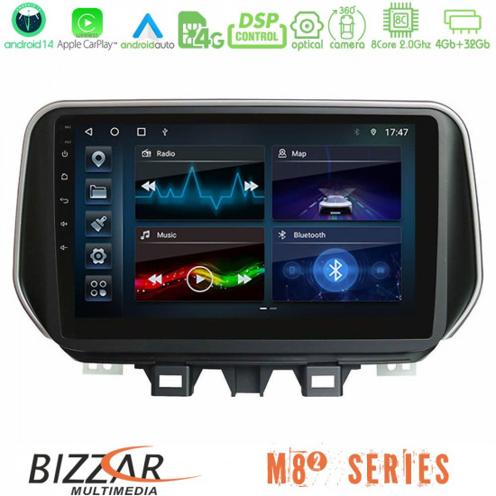 Bizzar M8² Series 8Core Android14 4+32GB Hyundai Tucson 2019-gt; Navigation Multimedia Tablet 9 Με Carplay - Android Auto Bizzar M8² Series 8Core Android14 4+32GB Hyundai Tucson 2019-gt; Navigation Multimedia Tablet 9 Με Carplay - Android Auto