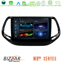 Bizzar M8² Series 8Core Android14 4+32GB  Jeep Compass 2017-gt; Navigation Multimedia Tablet 10 Με Carplay - Android Auto