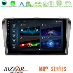 Bizzar M8² Series 8Core Android14 4+32GB  Mazda 3 2004-2009 Navigation Multimedia Tablet 9 Με Carplay - Android Auto
