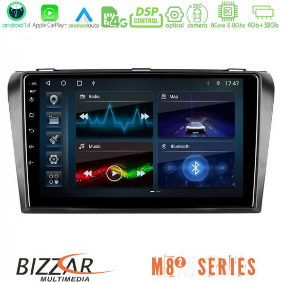 Bizzar M8² Series 8Core Android14 4+32GB Mazda 3 2004-2009 Navigation Multimedia Tablet 9 Με Carplay - Android Auto Bizzar M8² Series 8Core Android14 4+32GB Mazda 3 2004-2009 Navigation Multimedia Tablet 9 Με Carplay - Android Auto